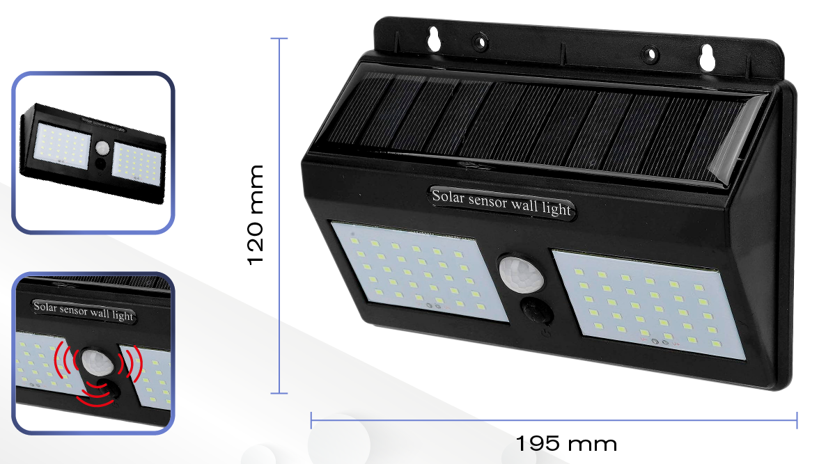 Lámpara Solar para Jardín CON SENSOR