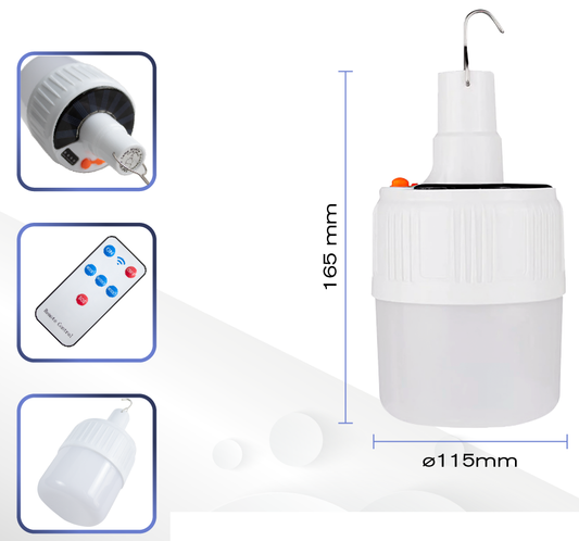 Foco Recargable Sola De Emergencia USB