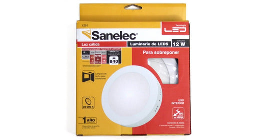 Lámpara circular s/poner 12W luz cálida