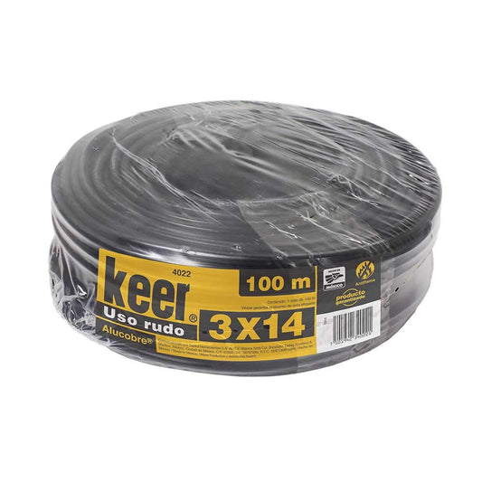 Cable de uso rudo 3x14 rollo 100 mts