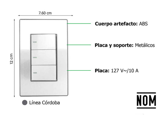 Placa Cordoba pagador de escalera triple