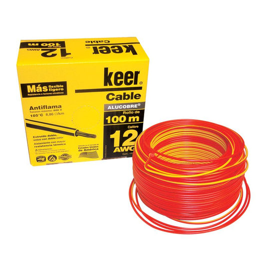 Cable THW cal 12 rojo 500mts