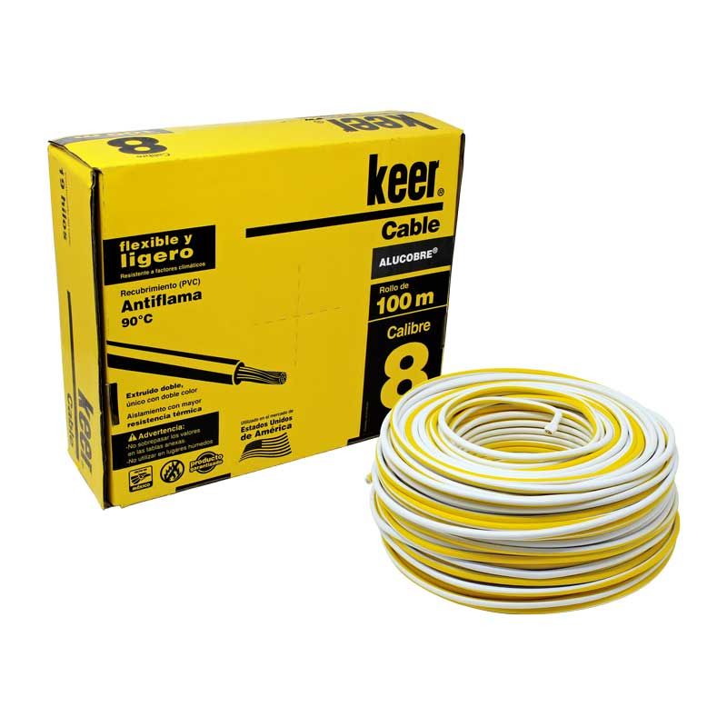 Cable THW cal 8 blanco 400mts