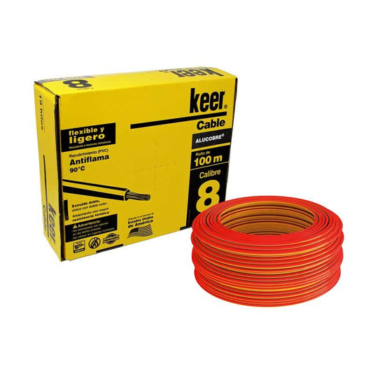 Cable THW cal 8 rojo 400mts